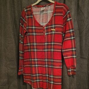 Victoria's Secret Red Plaid Pajama Top